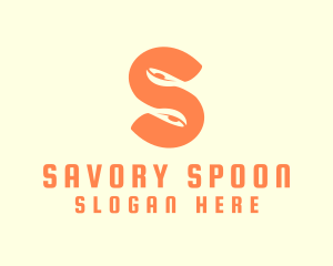 Orange Spoon Letter S logo design