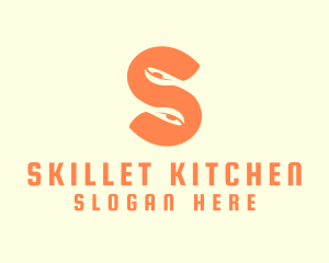 Orange Spoon Letter S logo design