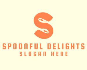 Orange Spoon Letter S logo design