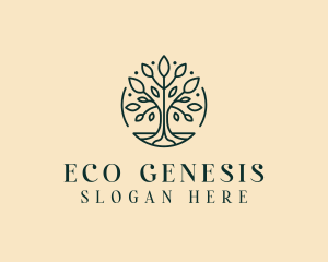 Eco Wellness Tree logo design