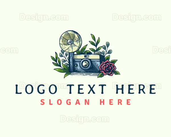 Camera Flower Photography Logo