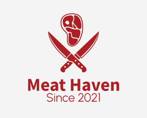 Meat Butcher Knife  logo design