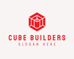 Minimalist Geometric Cube logo design