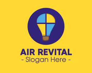 Hot Air Balloon Bulb logo design