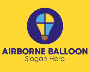 Hot Air Balloon Bulb logo design