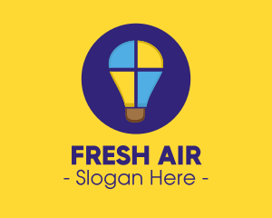 Hot Air Balloon Bulb logo design