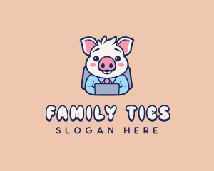 Pig Employee Clerk logo design