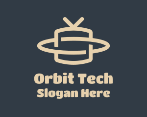 Minimalist Television Orbit logo design