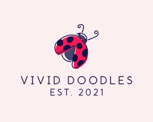 Cute Beetle Ladybug logo design