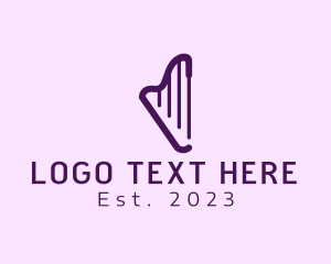 Classical - Minimalist Simple Harp logo design