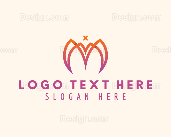 Modern Tulip Flower Letter M Logo