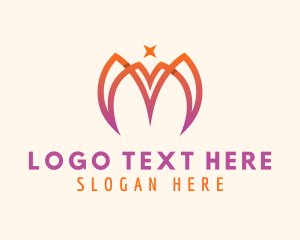 Modern Tulip Flower Letter M logo