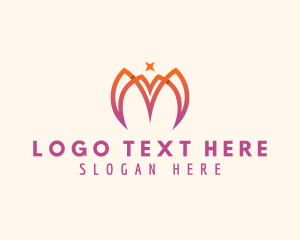 Modern Tulip Flower Letter M logo