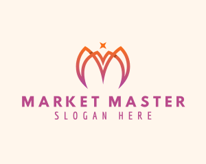 Modern Tulip Flower Letter M logo design