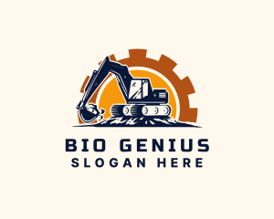 Backhoe Excavator Construction logo design