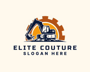 Backhoe Excavator Construction logo design