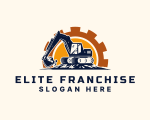 Backhoe Excavator Construction logo design