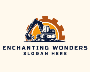 Backhoe Excavator Construction logo design