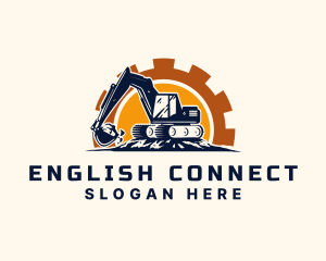 Backhoe Excavator Construction logo design