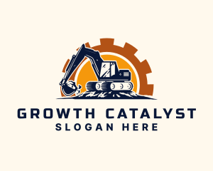 Backhoe Excavator Construction logo design