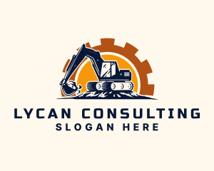 Backhoe Excavator Construction logo design