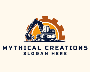 Backhoe Excavator Construction logo design