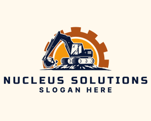 Backhoe Excavator Construction logo design