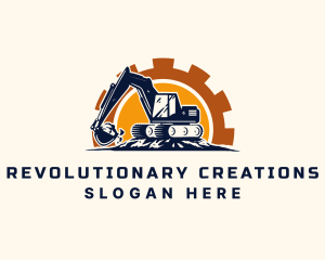 Backhoe Excavator Construction logo design