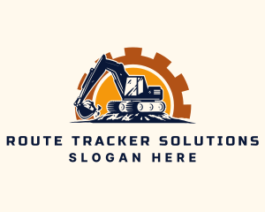 Backhoe Excavator Construction logo design