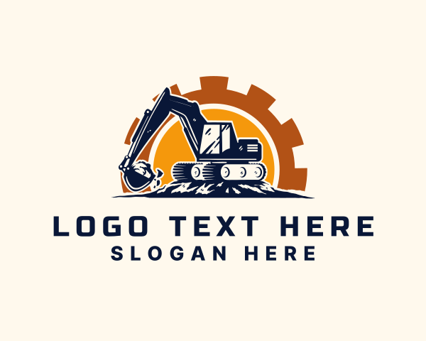 Backhoe Excavator Construction logo