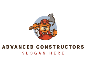 Beaver Construction Worker  logo design