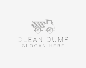 Dump Truck Line Art logo design