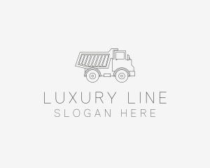 Dump Truck Line Art logo design