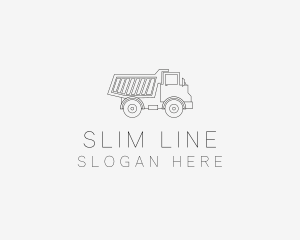 Dump Truck Line Art logo design