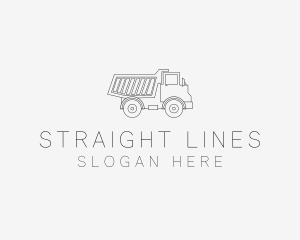 Dump Truck Line Art logo design