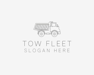 Dump Truck Line Art logo design