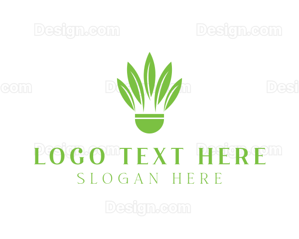 Organic Plant Shuttlecock Logo