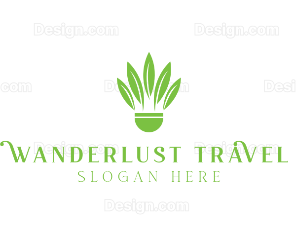 Organic Plant Shuttlecock Logo