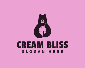 Bear Ice Cream Dessert logo design