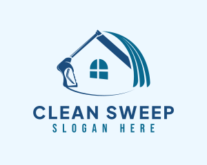 Pressure Washer Home Cleaning logo design