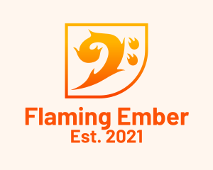 Burning Bass Clef logo design