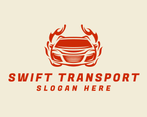 Fire Car Transportation logo design