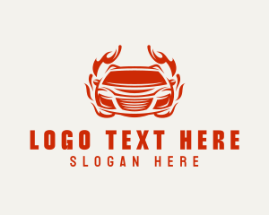 Flaming Car Transportation logo