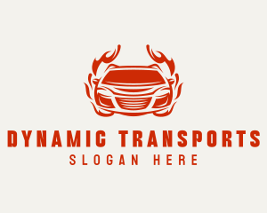 Flaming Car Transportation logo design