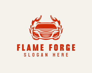 Flaming Car Transportation logo design