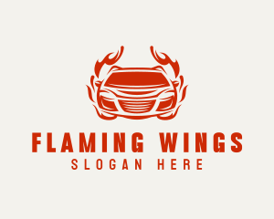 Flaming Car Transportation logo design