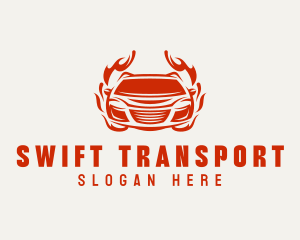 Flaming Car Transportation logo design