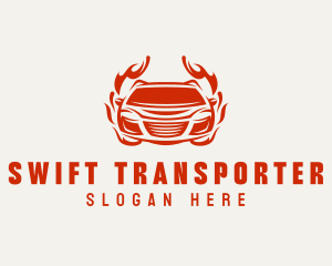 Flaming Car Transportation logo design