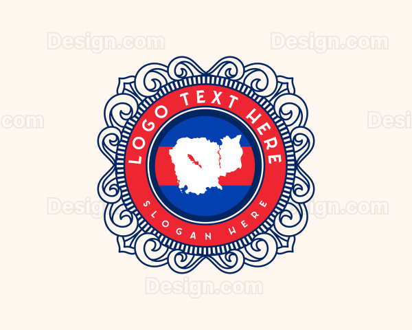 Cambodia Nation Map Logo