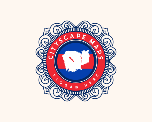 Cambodia Nation Map logo design